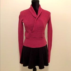 Pink Knit V-Neck Sweater (XS) | American Eagle Outfitters